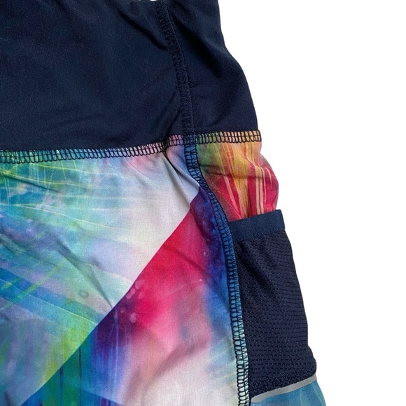 Athleta Tropea Ready Set Multi Watercolor Running Workout Shorts Size Medium - Picture 6 of 12